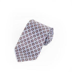 ERMENEGILDO ZEGNA BROWN, SKY BLUE PAISLEY TIE | MENS